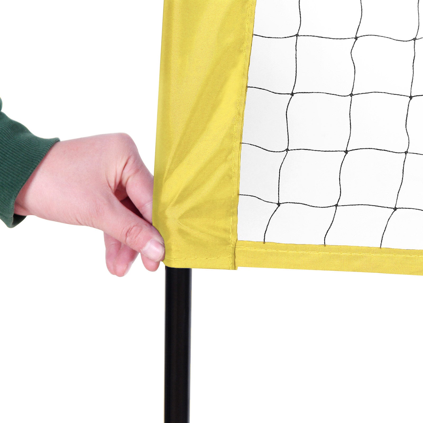 Badmintonnet - Verstelbaar tennisnet - Inclusief standaard en draagtas - Geel/Zwart