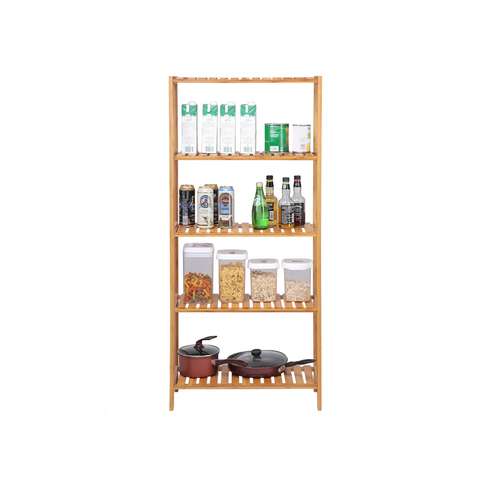 Badkamerplank – 5 planken – bamboe – naturel