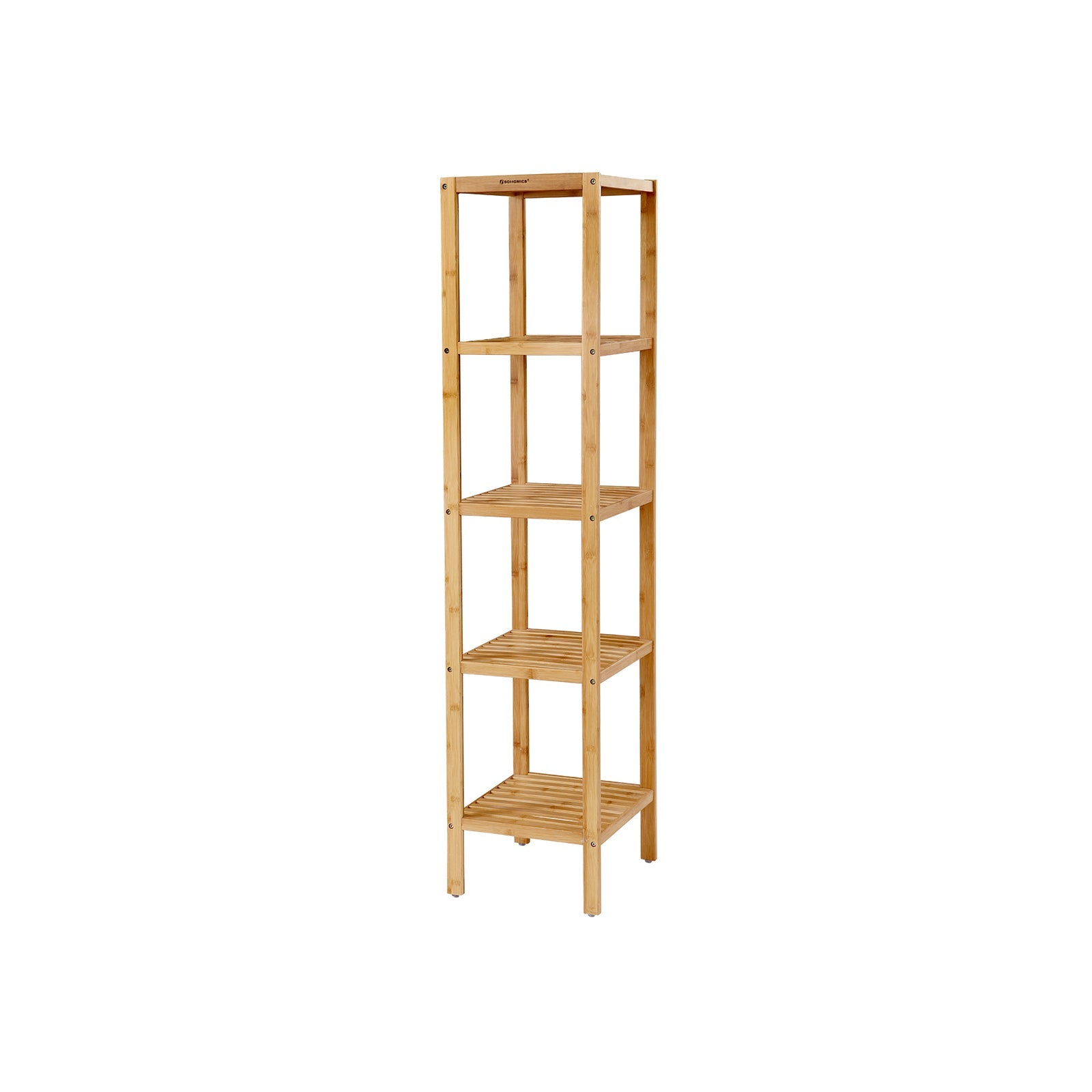 Badkamerrek – bamboe – 5 verdiepingen – 33 x 33 x 146 cm – smal