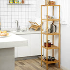 Badkamerrek – bamboe – 5 verdiepingen – 33 x 33 x 146 cm – smal