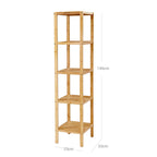 Badkamerrek – bamboe – 5 verdiepingen – 33 x 33 x 146 cm – smal