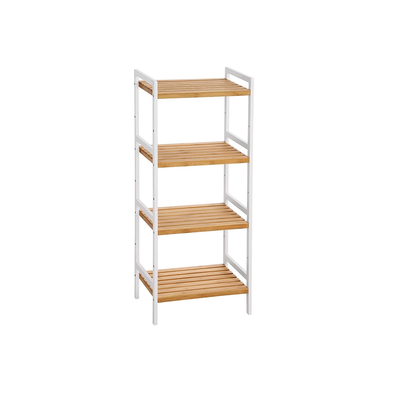 Badkamerrek - Bamboe rek met 4 planken - Naturel/Wit