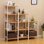 Badkamerrek - Bamboe rek met 4 planken - Naturel/Wit