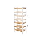 Badkamerrek - Bamboe rek met 4 planken - Naturel/Wit