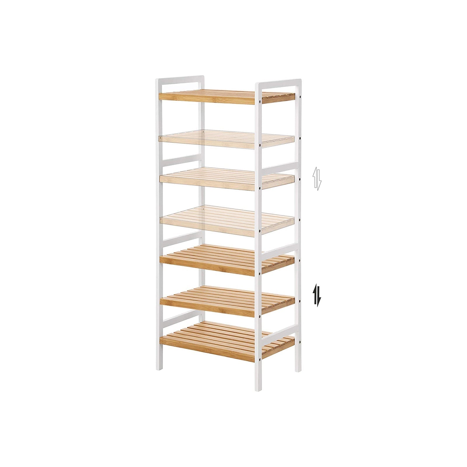 Badkamerrek - Bamboe rek met 4 planken - Naturel/Wit
