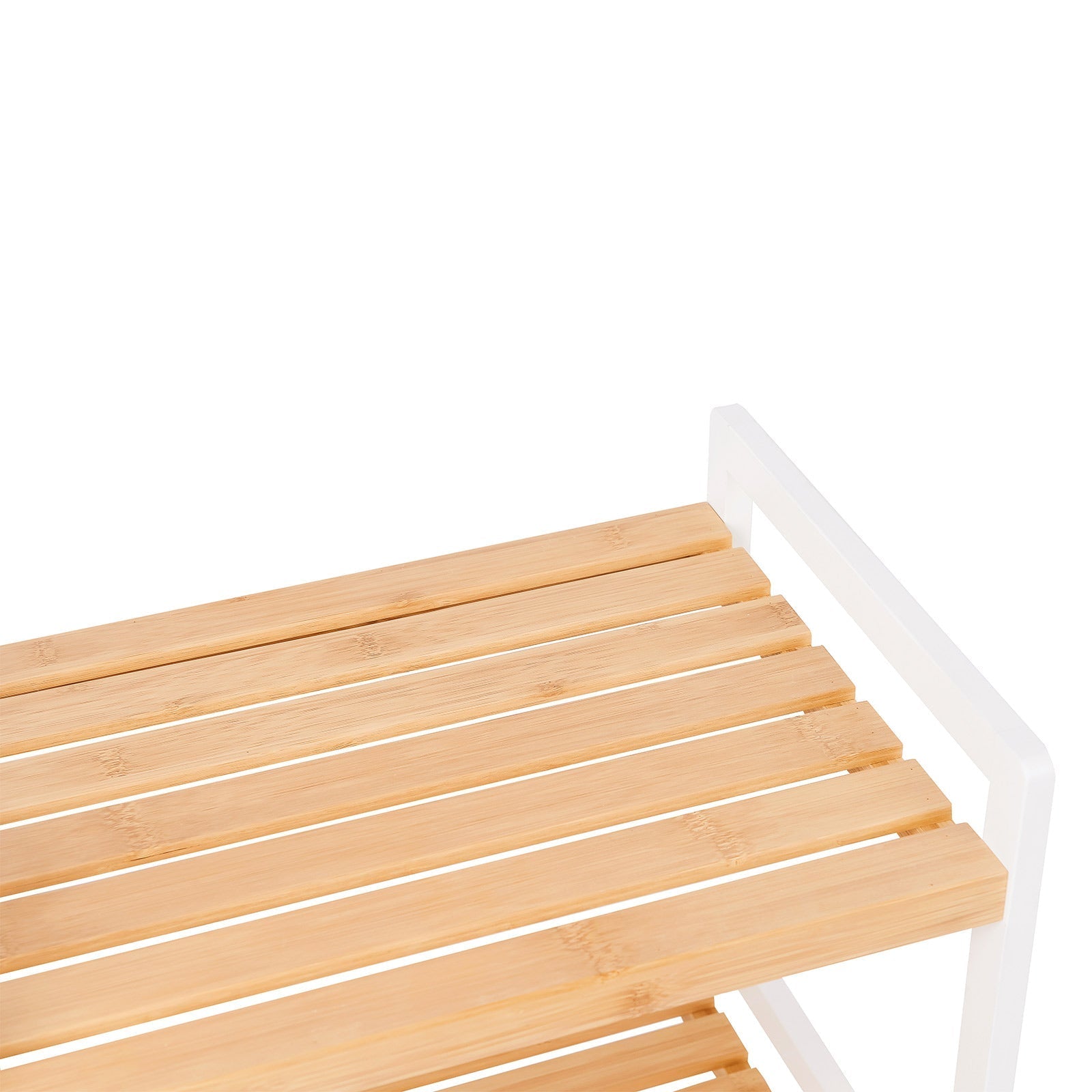 Badkamerrek - Bamboe rek met 4 planken - Naturel/Wit