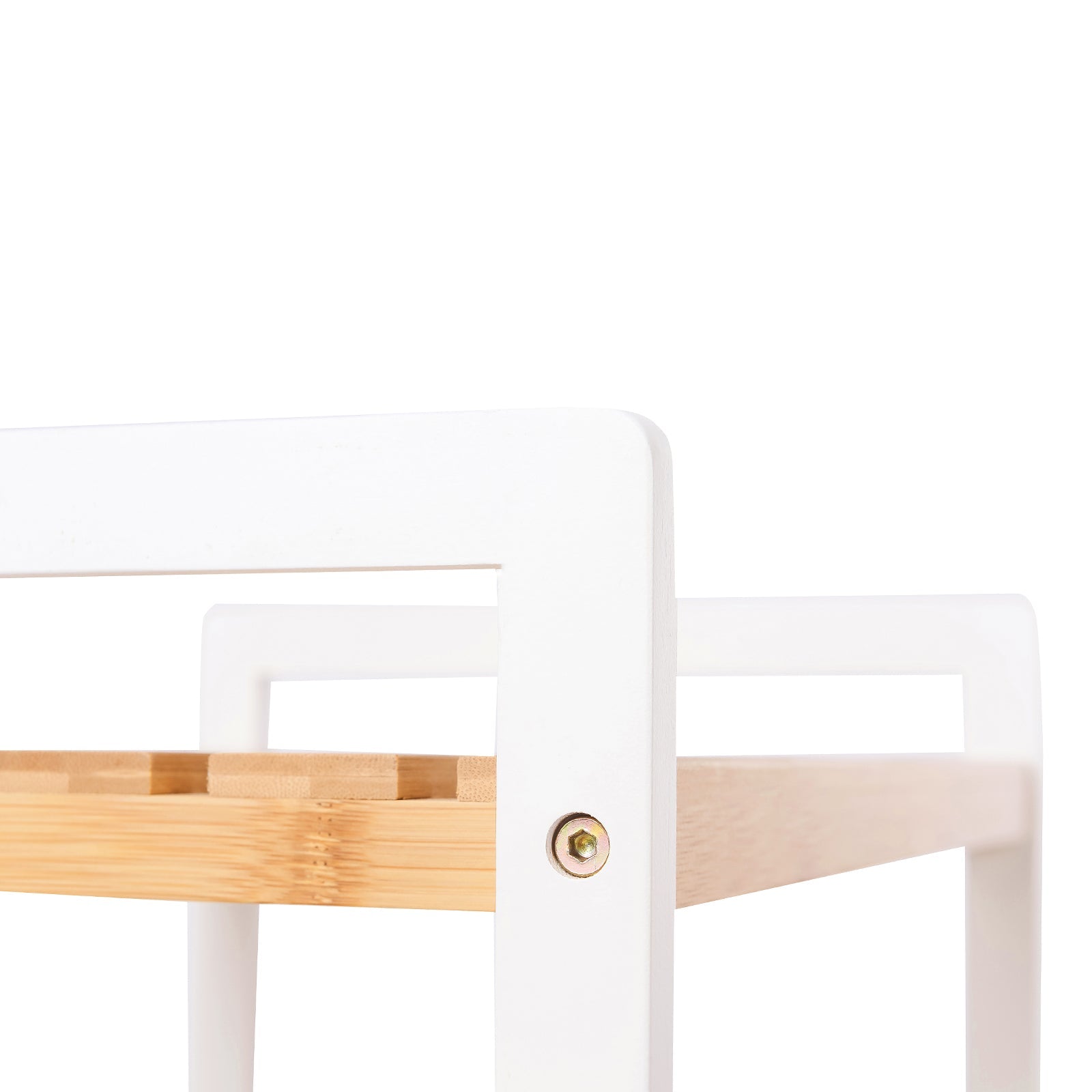Badkamerrek - Bamboe rek met 4 planken - Naturel/Wit
