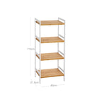 Badkamerrek - Bamboe rek met 4 planken - Naturel/Wit