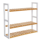Badkamerrek - Met verstelbare planken - Bamboe - Naturel/Wit