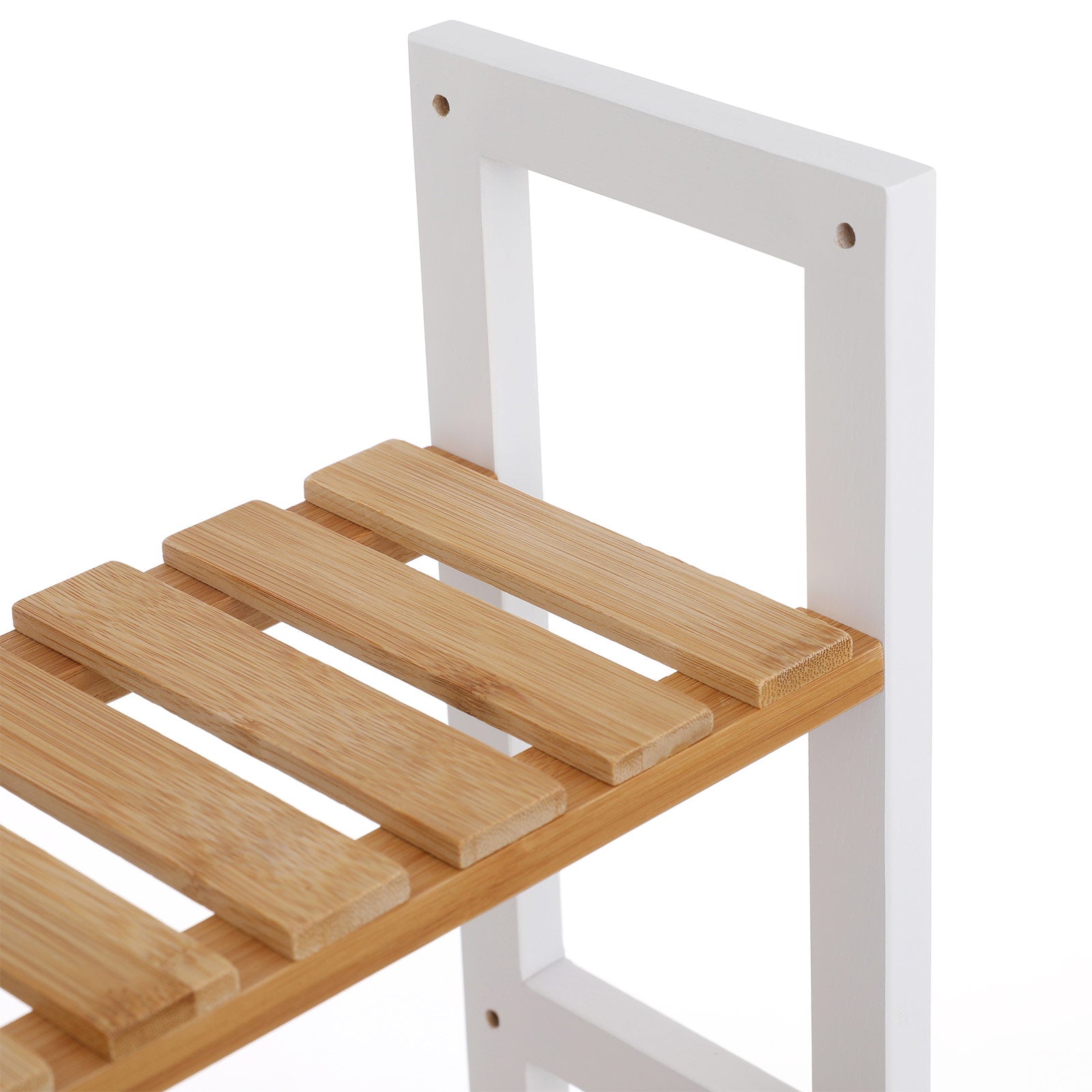 Badkamerrek - Met verstelbare planken - Bamboe - Naturel/Wit