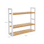 Badkamerrek - Met verstelbare planken - Bamboe - Naturel/Wit