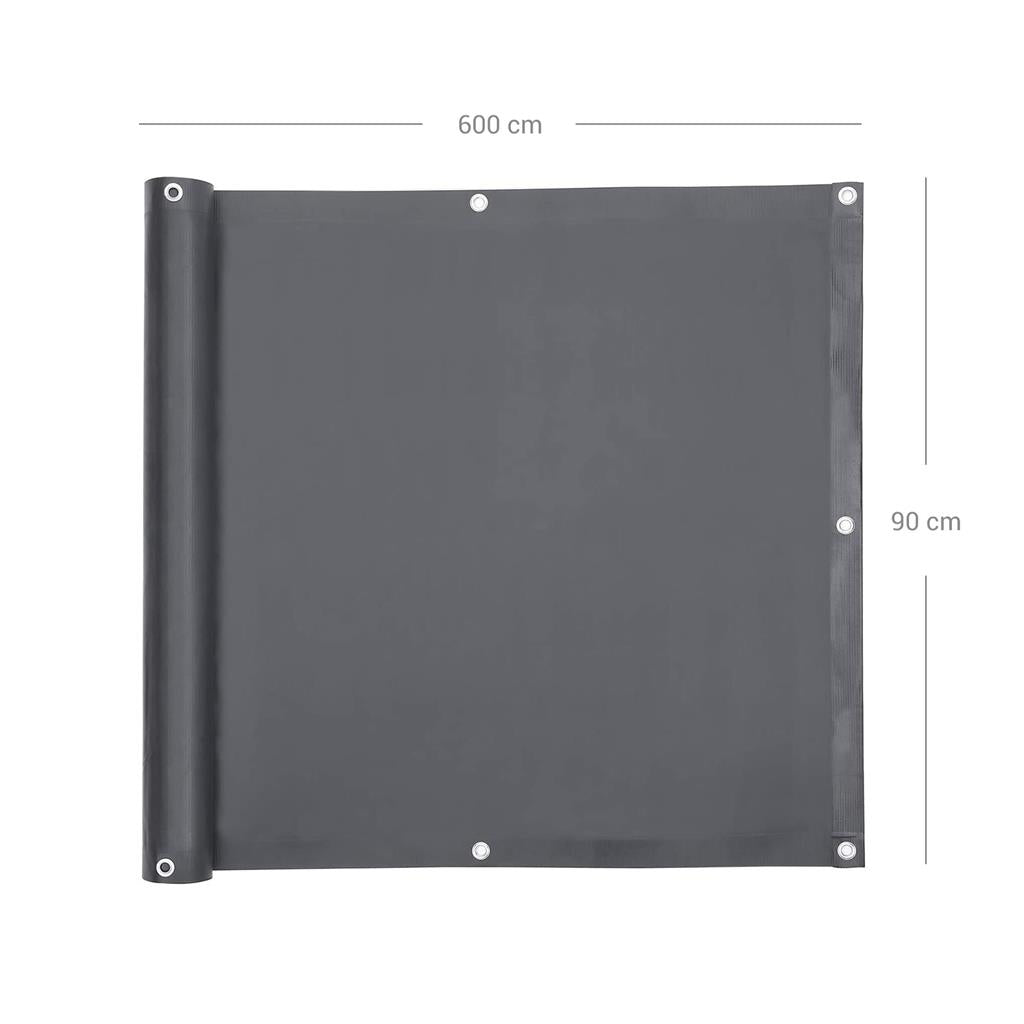 Balkonbekleding - Privacybescherming - 6 x 0,9 m - Grijs
