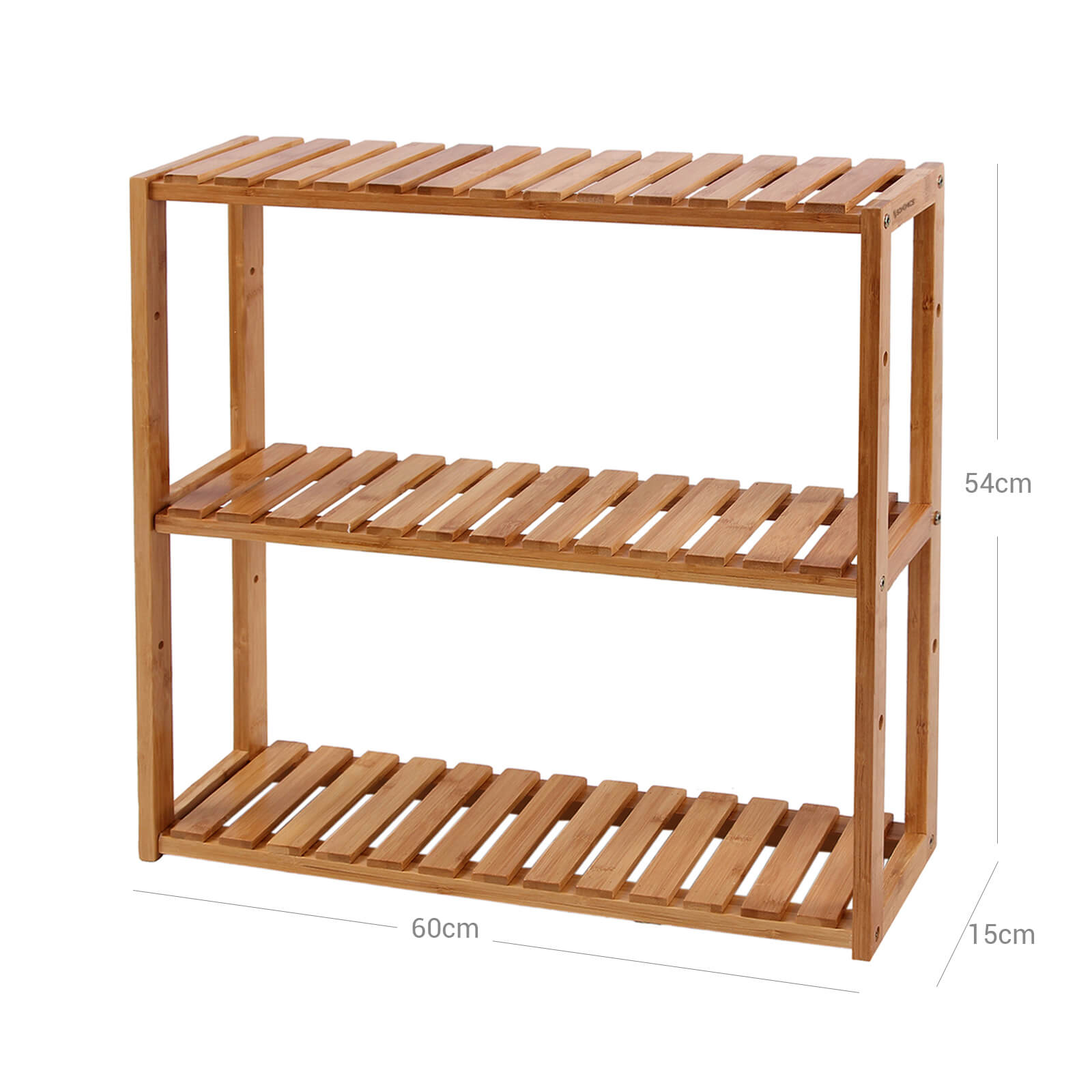 Badkamerrek – houtenkast – bamboe – verstelbare planken – naturel