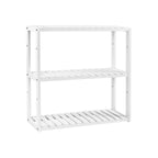 Badkamerrek – plantenrek – bamboe – 3 verstelbare planken – wit
