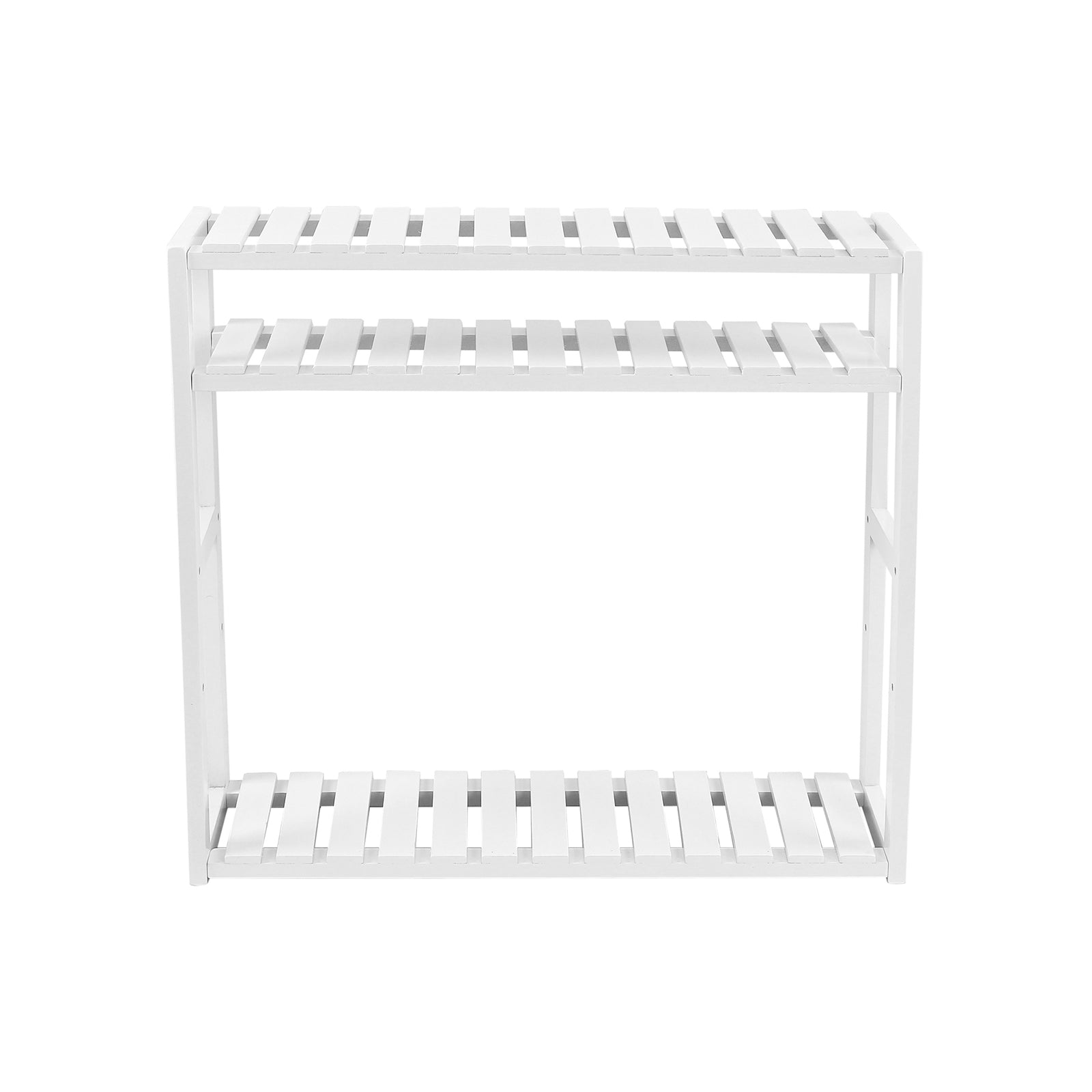 Badkamerrek – plantenrek – bamboe – 3 verstelbare planken – wit