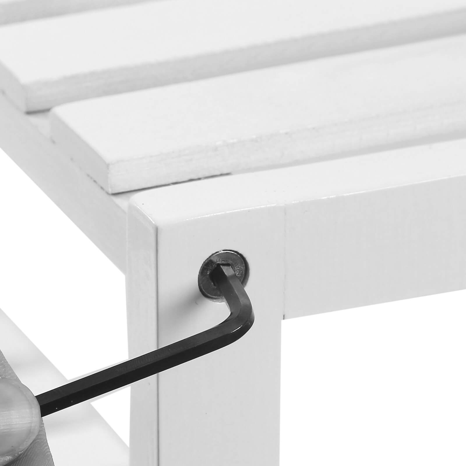 Badkamerrek – plantenrek – bamboe – 3 verstelbare planken – wit