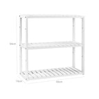 Badkamerrek – plantenrek – bamboe – 3 verstelbare planken – wit