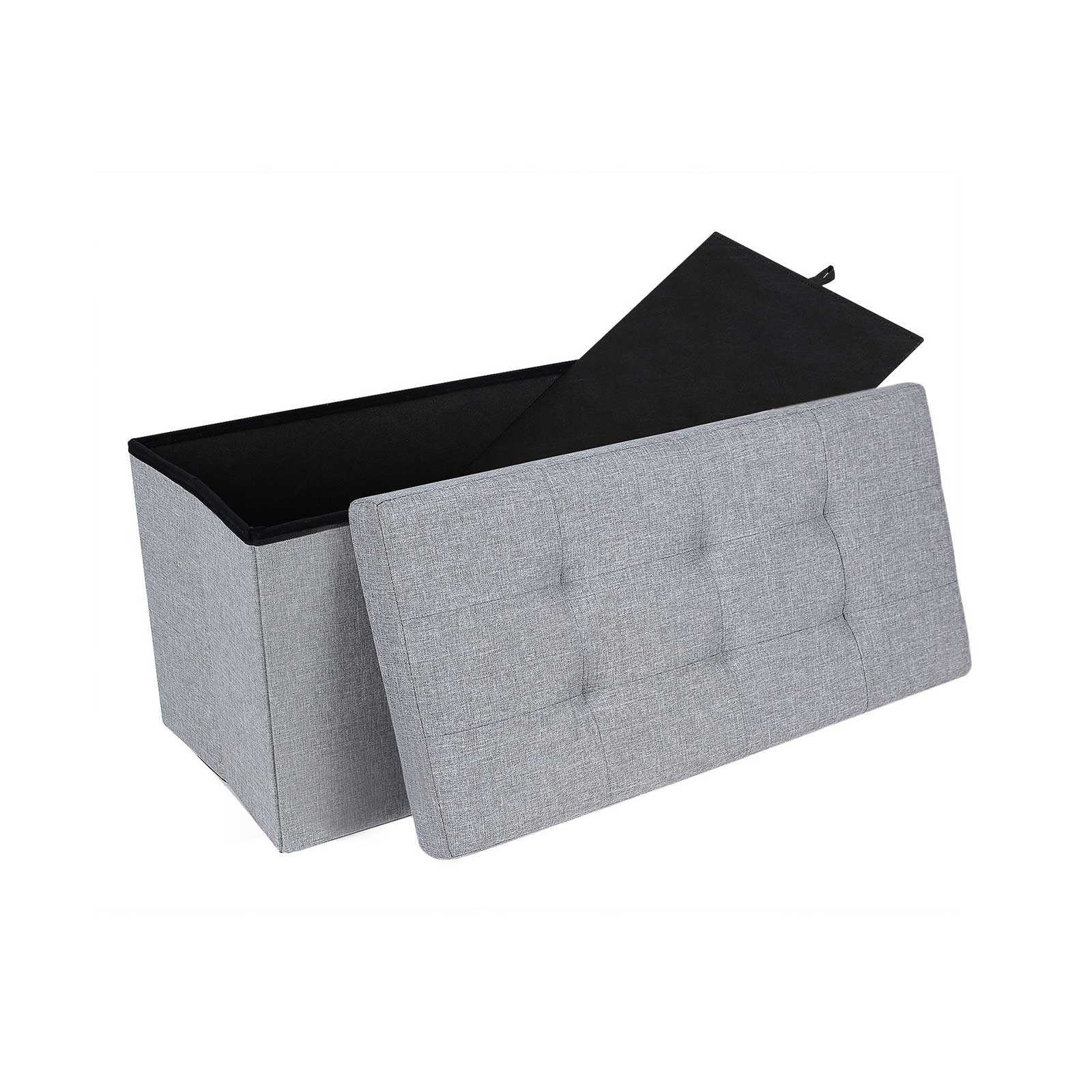 Zitbank – 80 L – opvouwbaar – 300 kg – 76 x 38 x 38 cm – lichtgrijs