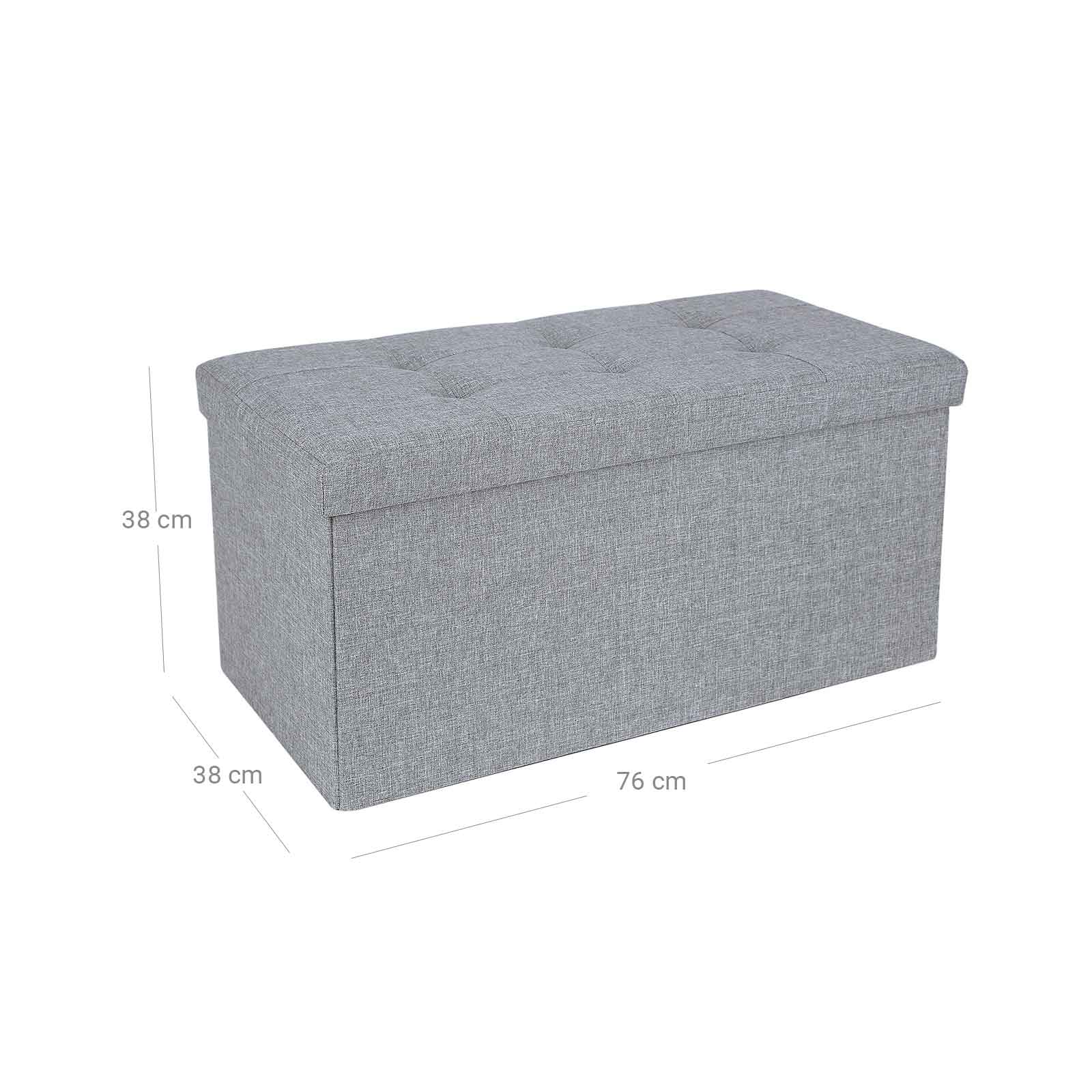 Zitbank – 80 L – opvouwbaar – 300 kg – 76 x 38 x 38 cm – lichtgrijs