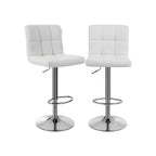 Barkrukken – set van 2 – met rugleuning – gewatteerde zitting – wit