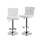 Barkrukken – set van 2 – met rugleuning – gewatteerde zitting – wit