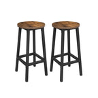 Barkrukken set van 2 – Ronde zitting – Vintage bruin/zwart