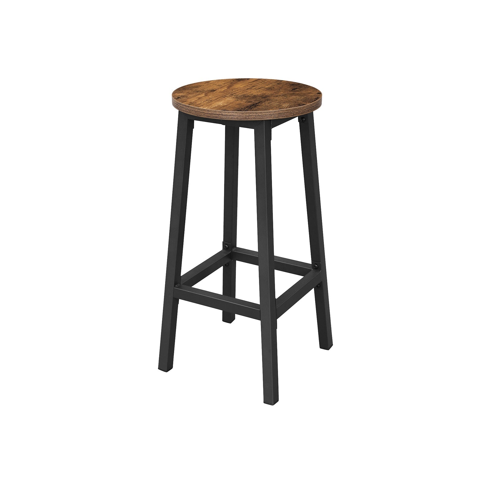 Barkrukken - Set van 2 - Barstoelen met stalen frame - Vintage bruin/zwart
