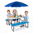 Barnpicknickbord – i HDPE med bänkar, höjdjusterbart och avtagbart parasoll – 2