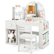 Barnsminkbord – med belysning prinsessbord belyst spegel frisörsbord Rent