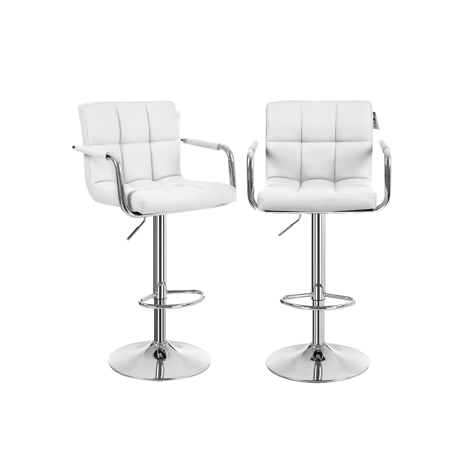Barkrukken – set van 2 – met armleuningen – draaibaar – wit