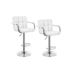 Barkrukken – set van 2 – met armleuningen – draaibaar – wit