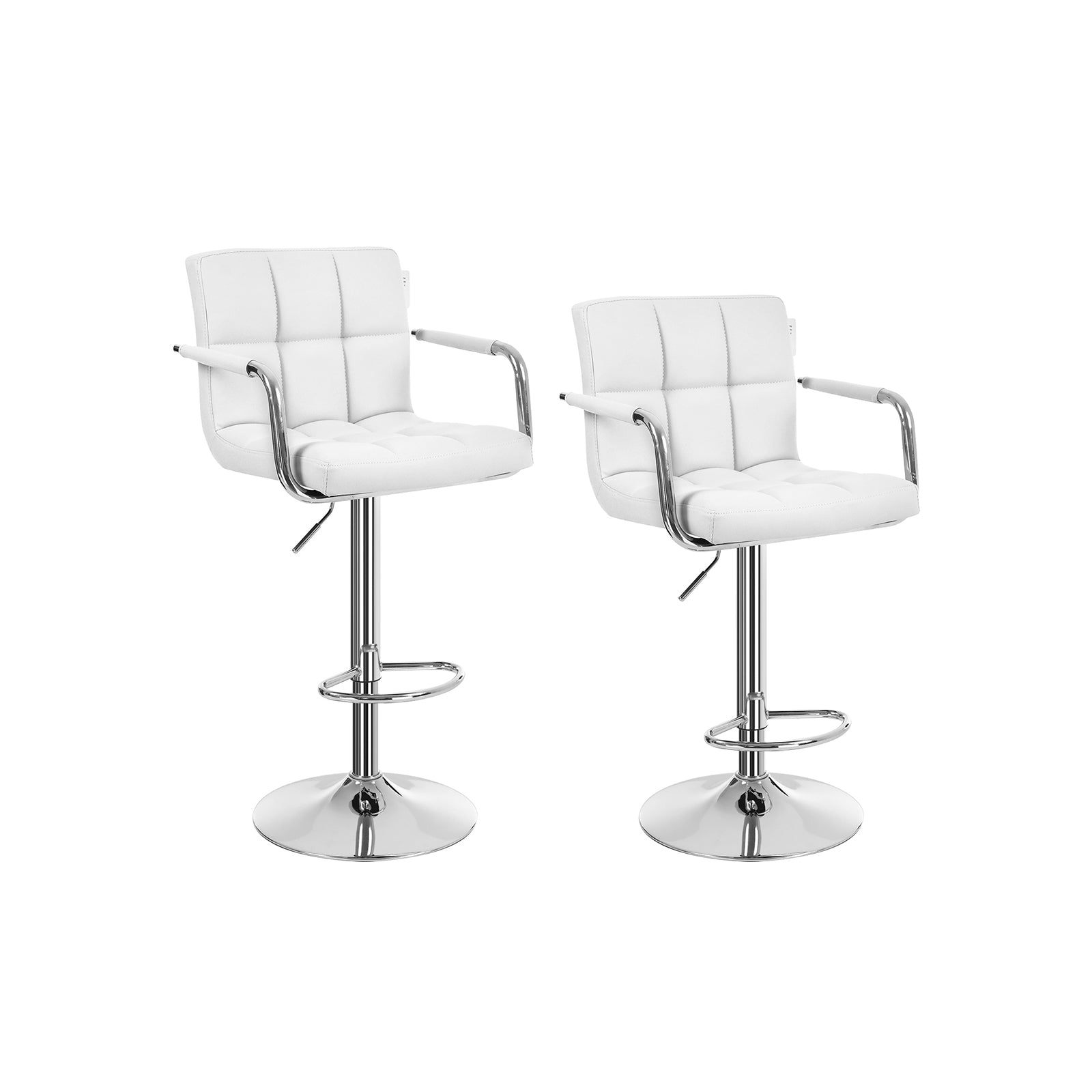 Barkrukken – set van 2 – met armleuningen – draaibaar – wit