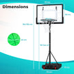 Basketbollkorg, – höjdjusterbar cm, basketbollställ med LED ljusslinga, fyllbar fotbas – 164-193