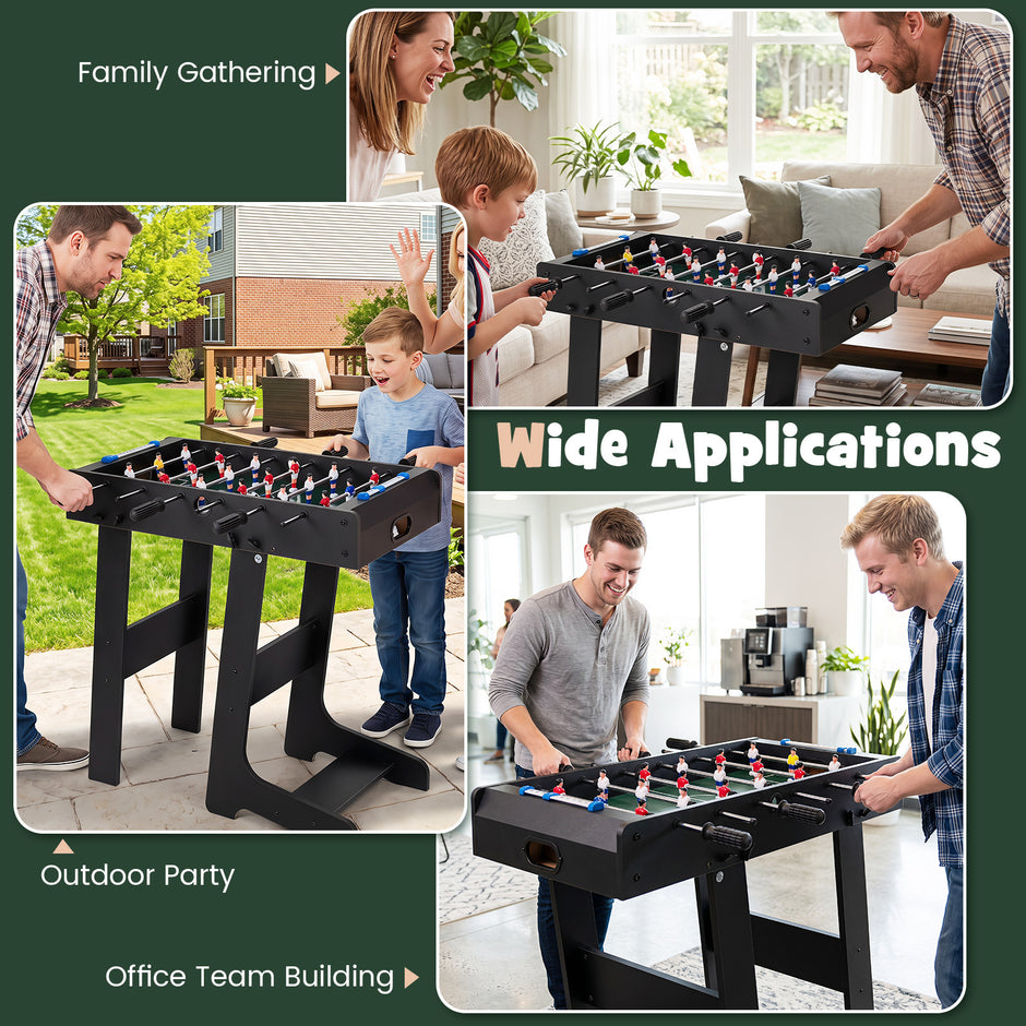 Bordfotboll, – platsbesparande fotbollsbord med stabila handtag, – 33 x 36 x 109 cm