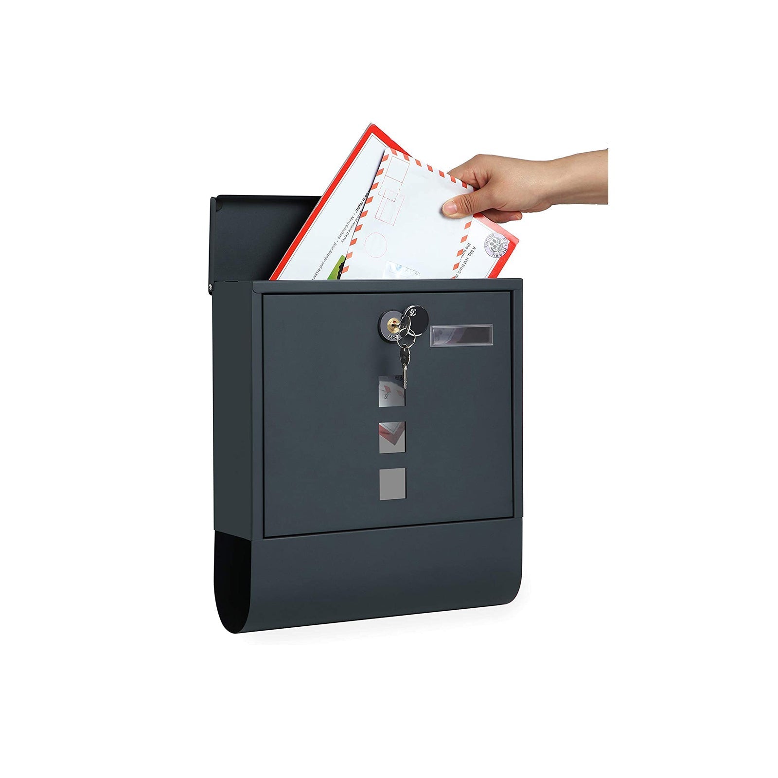 Wandbrievenbus met slot – Weerbestendig – Antraciet