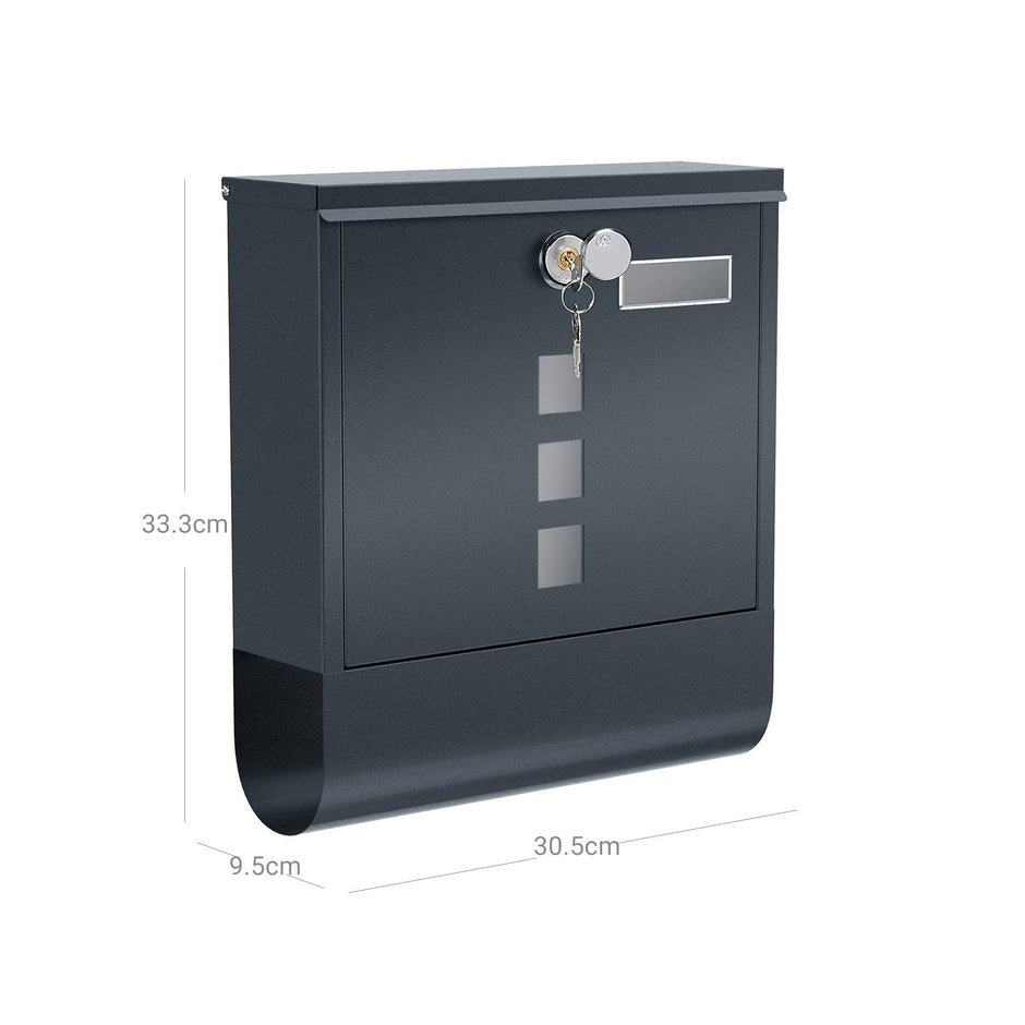 Wandbrievenbus met slot – Weerbestendig – Antraciet