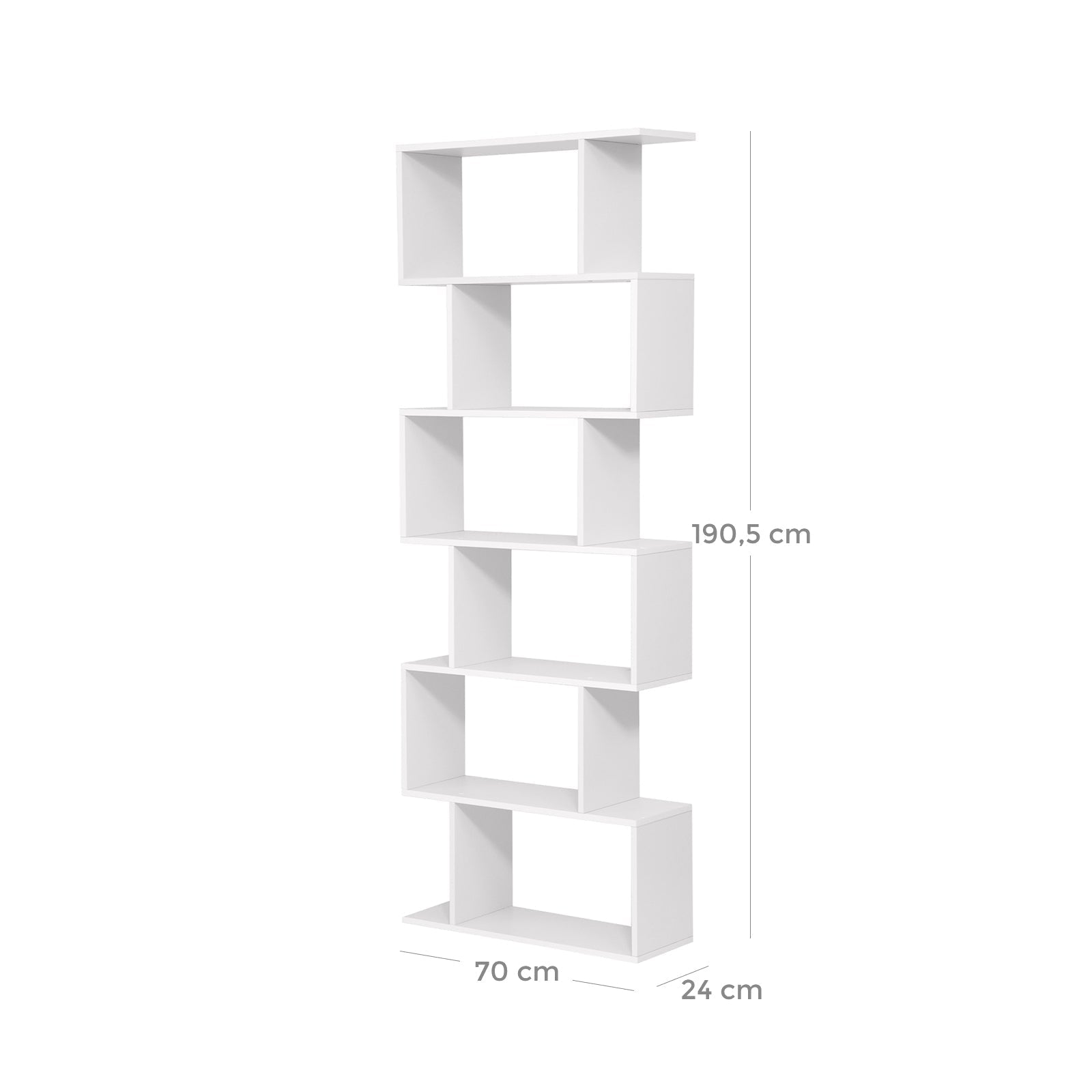 Boekenkast – 6 niveaus – decoratief – wit