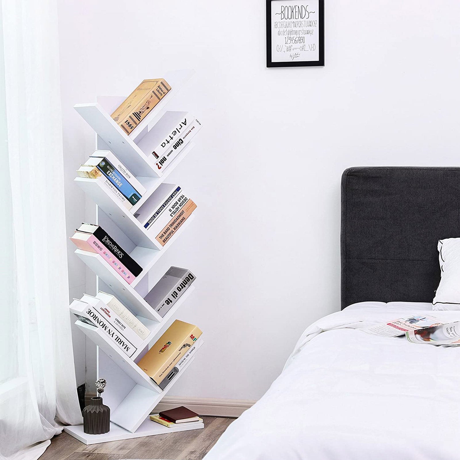 Boekenkast - Staande kast - 8 niveaus - Wit