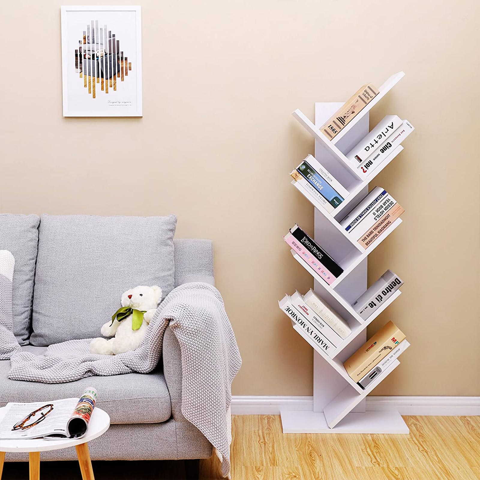 Boekenkast - Staande kast - 8 niveaus - Wit