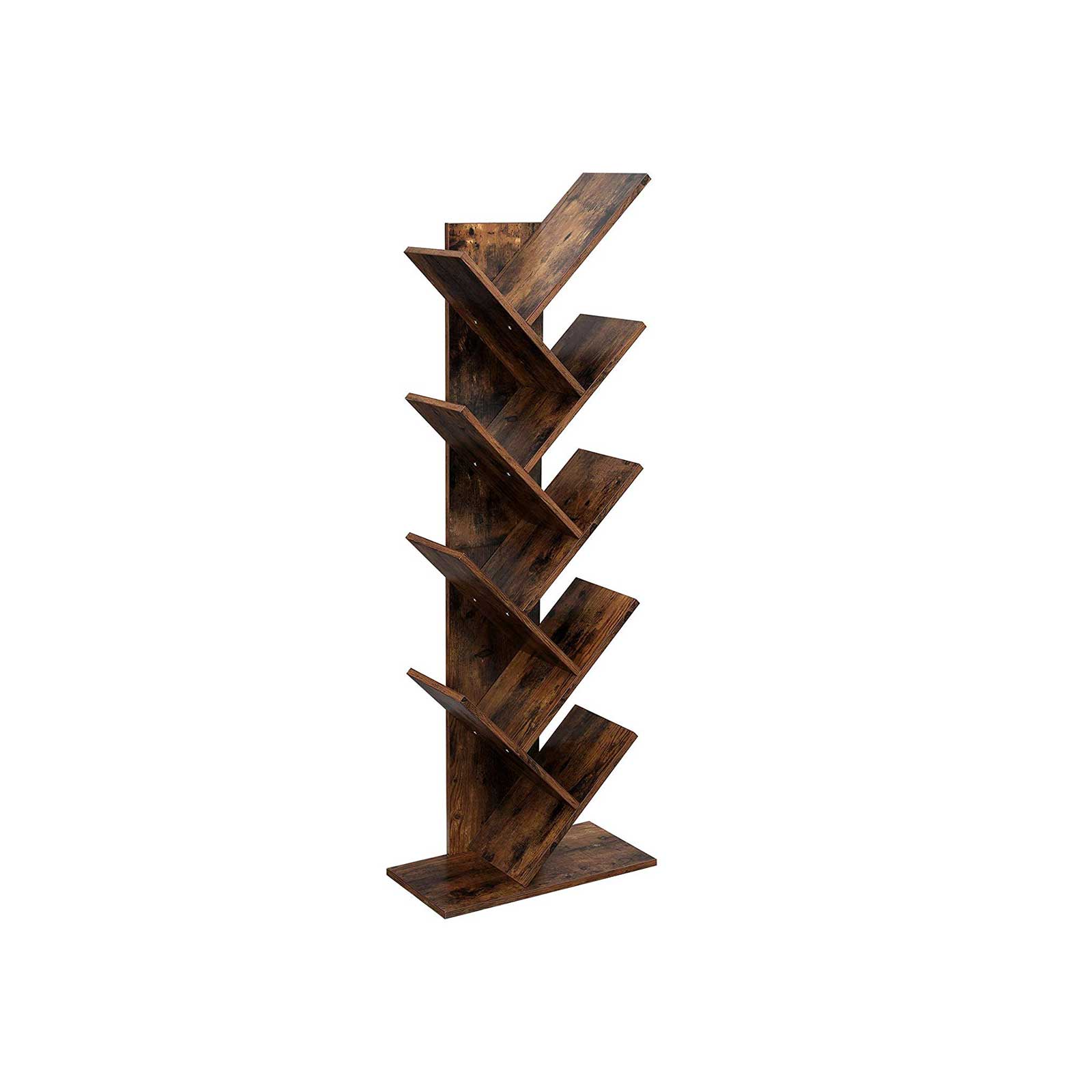 Boekenkast - 8-niveaus - Staande plank - Boekenrek - Bruin