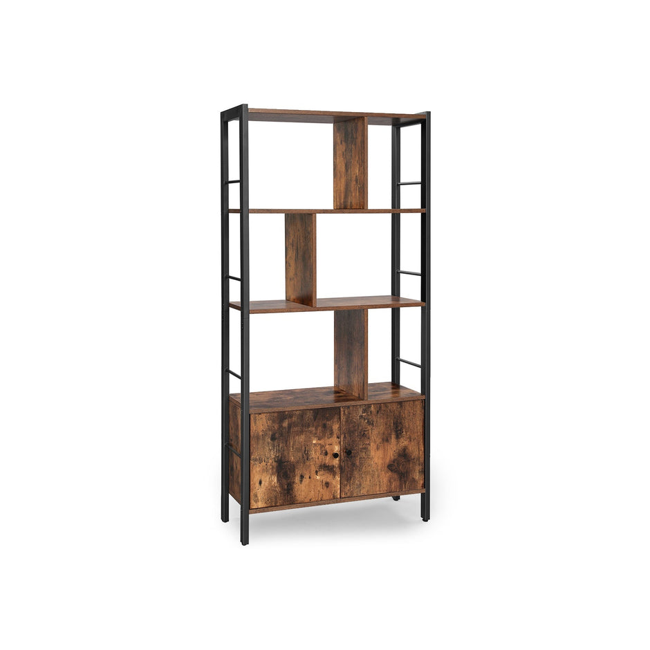 Boekenkast met gesloten compartimenten – Robuuste constructie – 20 kg per plank – 66 x 30 x 153 cm – Met kantelbeveiliging