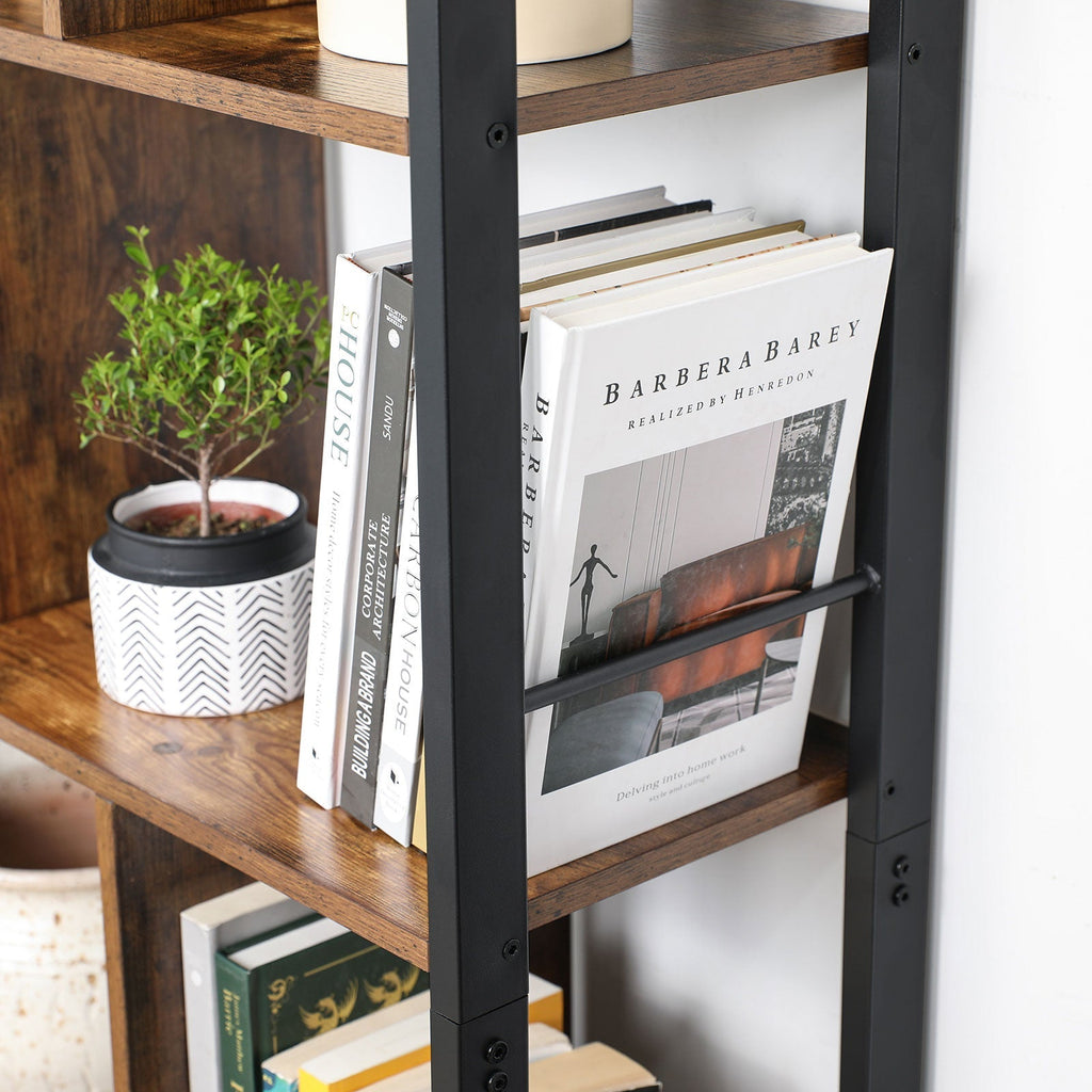 Boekenkast - Woonkamerkast - Opbergkast - Staand rek - Vintage bruin/zwart