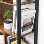 Boekenkast - Woonkamerkast - Opbergkast - Staand rek - Vintage bruin/zwart