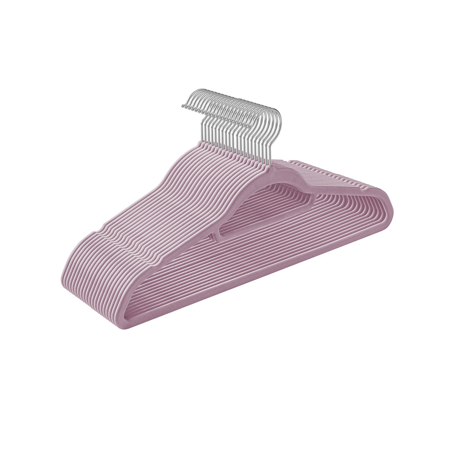 Kledinghangers - Fluweel - Set van 20 - 0,6 cm dik - Wit