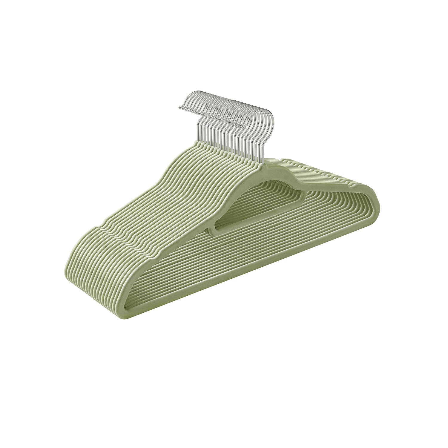 Kledinghangers - Fluweel - Set van 20 - 0,6 cm dik - Wit