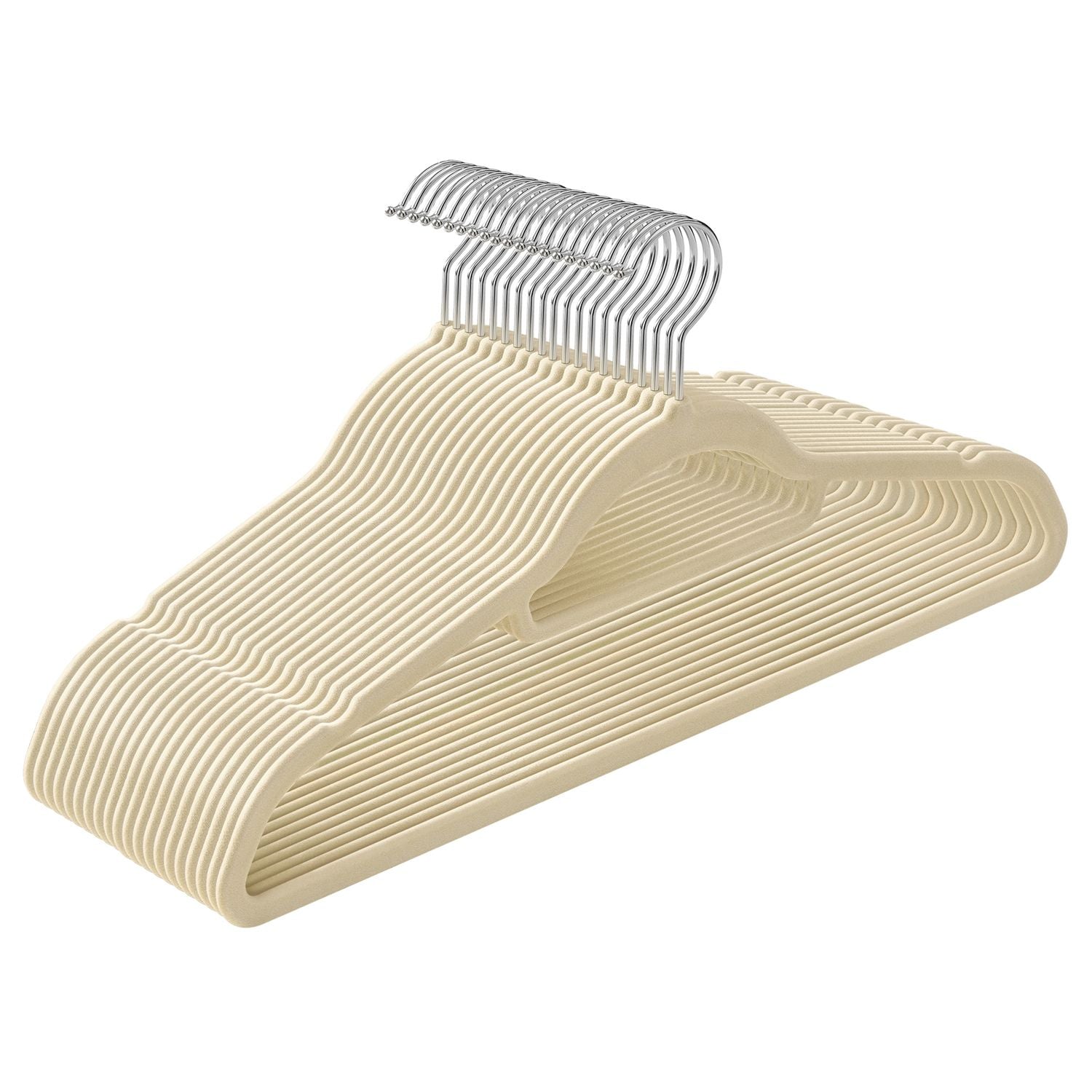 Kledinghangers - Fluweel - Set van 20 - 0,6 cm dik - Wit