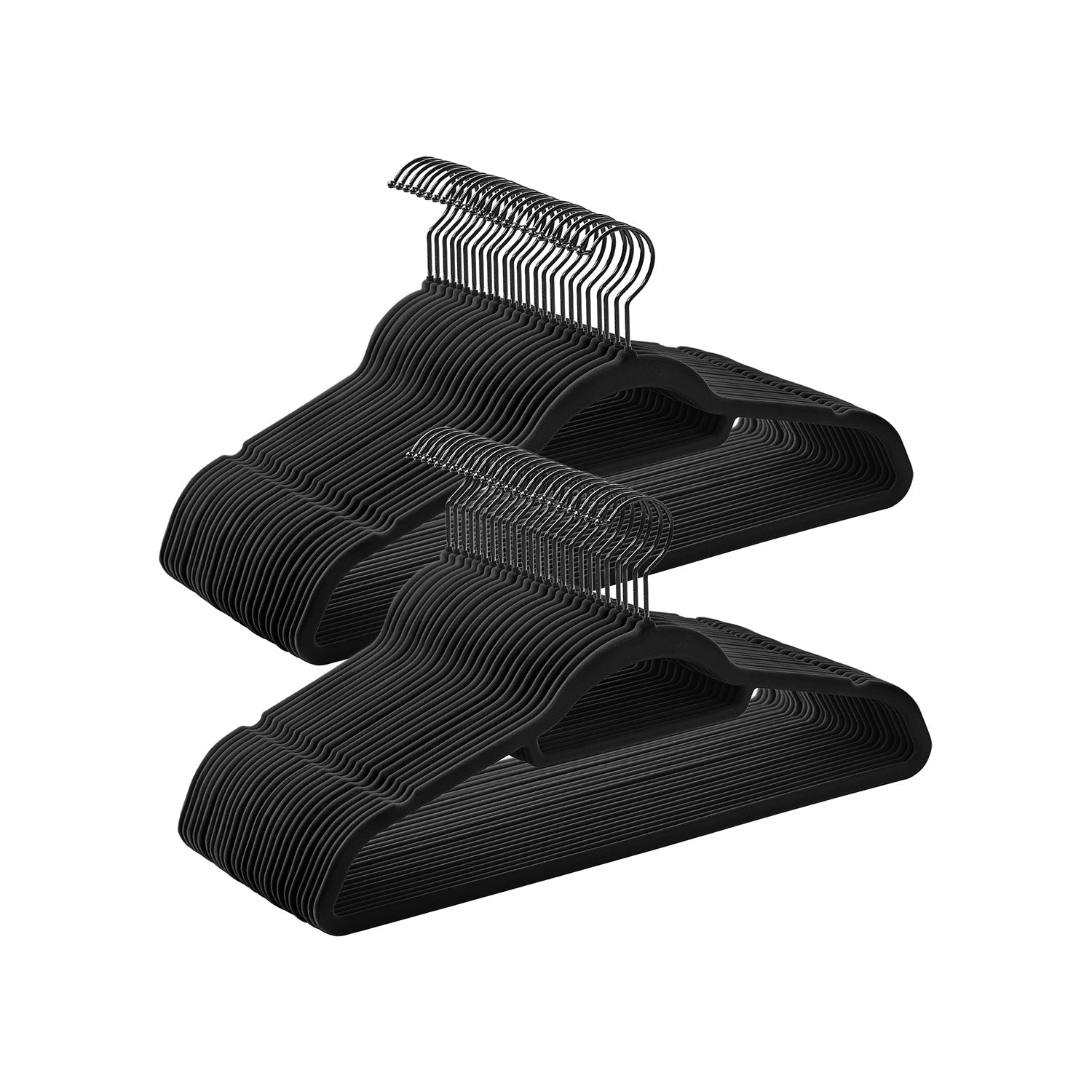 Fluwelen kleerhangers - Anti-slip hangers - Set van 50 - Wit