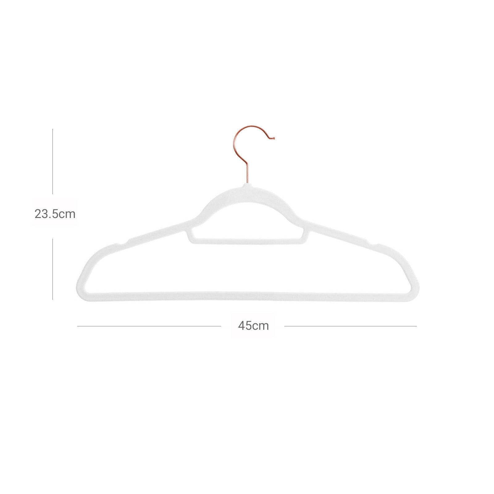 Fluwelen kleerhangers - Anti-slip hangers - Set van 50 - Wit