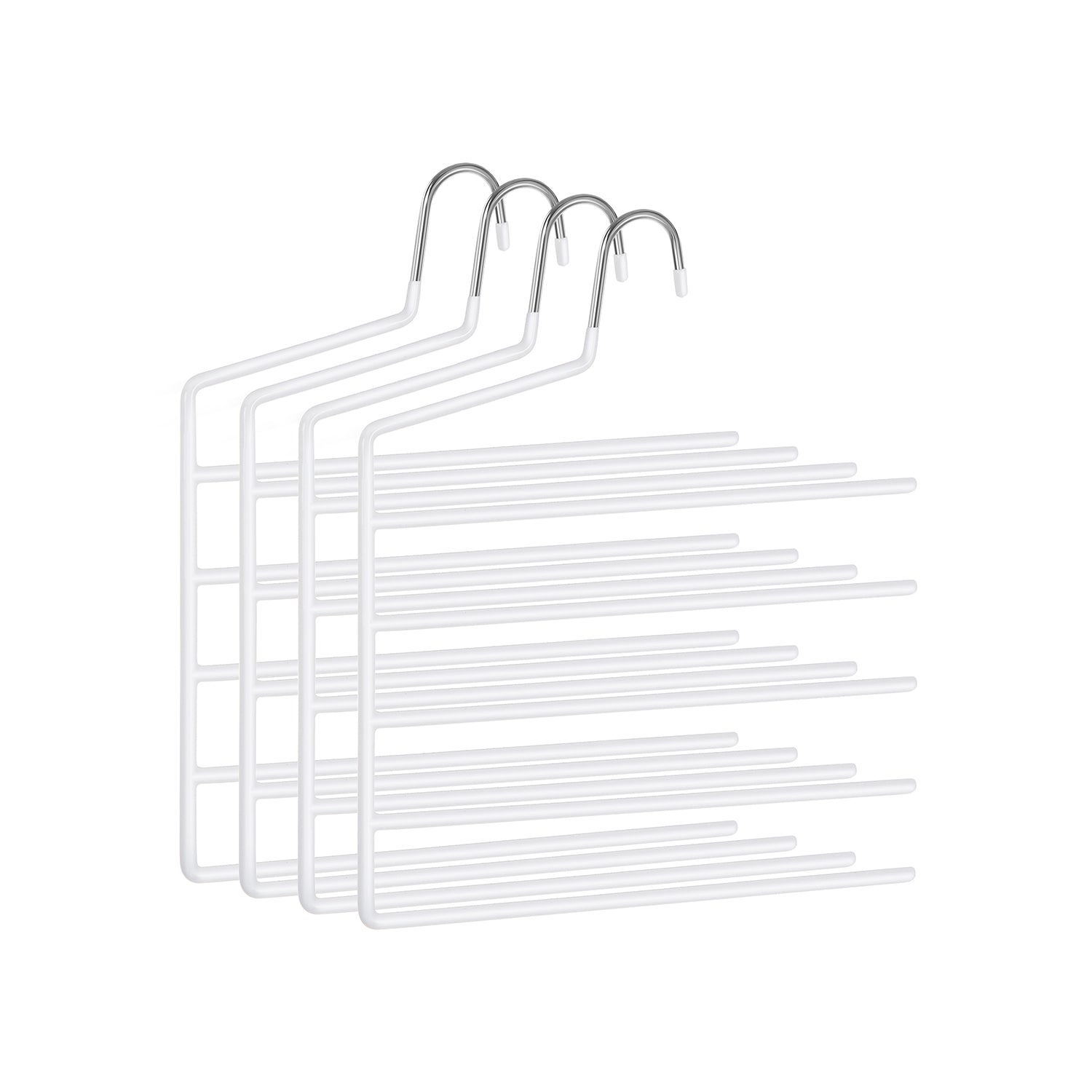 Meervoudige broekhangers – Ruimtebesparend – Set van 4 – Zwart