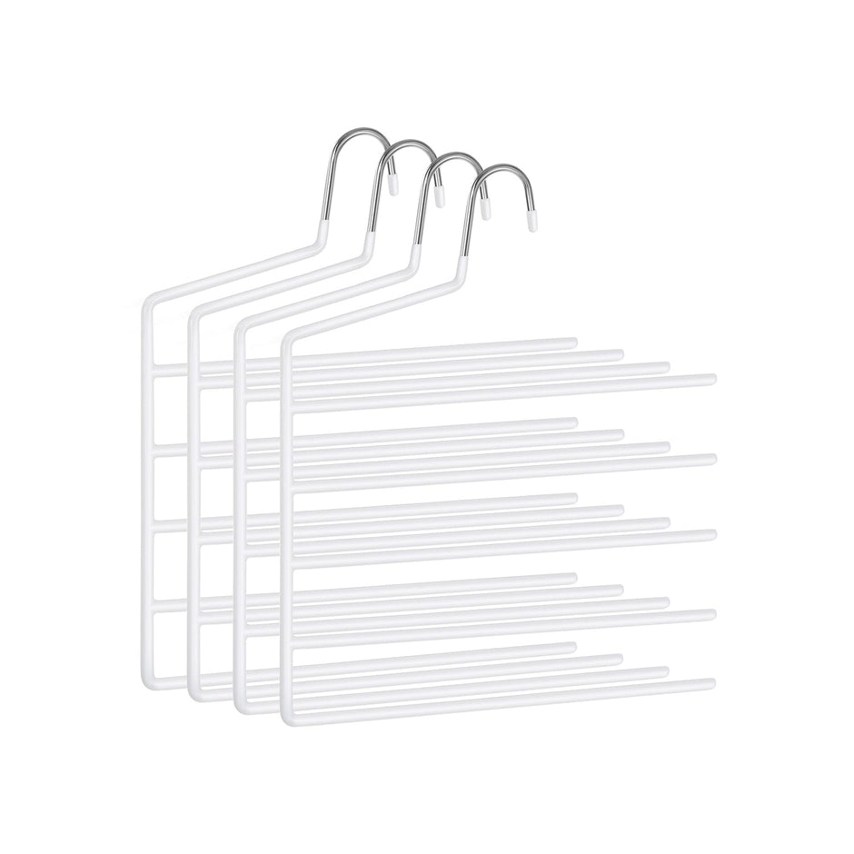 Meervoudige broekhangers – Ruimtebesparend – Set van 4 – Zwart